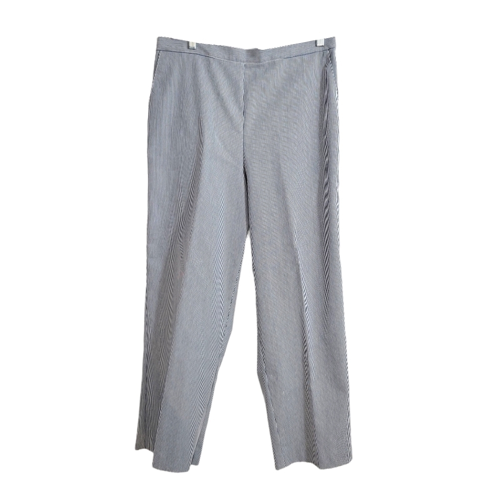 NWT Alfred Dunner Navy Blue Pinstripe Straight Leg Pants
